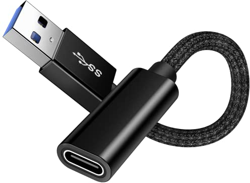 ZEXMTE [10Gbps] USB C Buchse auf USB 3.1 Stecker Adapter, USB 3.1 auf USB C buchse Kabel für 10Gbit/s Datenübertragung und Stromaufladung, Kompatibel mit magsafe, Mobile, PC, USB Hub, Flash Drive