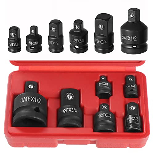 Knpwer 6 Stück Kraft Adapter Satz Schlagschrauber Adapter, Schlagschrauber Adapter,Steckschlüssel Konverter,für Schraubenschlüssel, Brechstangen Ratschen
