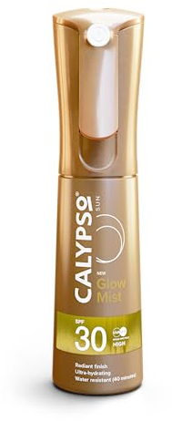 Calypso Leuchtender Nebel SPF30 | Strahlendes Finish für die Haut, schützendes Sonnenspray, wasserfest, transparent, nicht klebrig, UVA- und UVB-Schutz, 100 ml