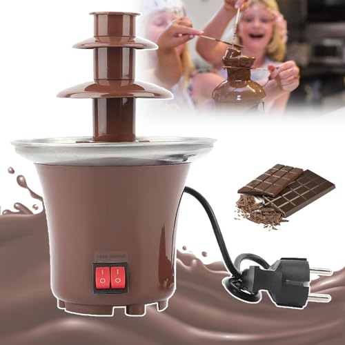 3 Tiers Chocolate Fountain Waterfall Machine, Electric Silent Operation, Household Chocolate Melting Tower, Food-Grade Stainless Steel + PC