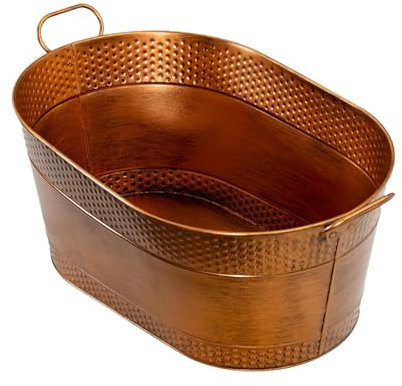 Qianly Galvanized Ice Bucket Beer Buckets Storage Container Cool Metal Ice Bucket for Party Picnics Dining Room Beach