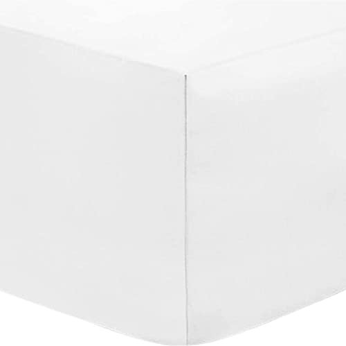 DTEX HOMES Polycotton Fitted sheets Ultra Soft 12”/30cm Bed Sheets, White-4ft Small Double