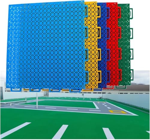 Tapis antidérapant de haute qualité Carreaux de terrain de sport en plein air bricolage, plancher de verrouillage modulaire résistant aux intempéries facile à installer, revêtement de sol en ciment de
