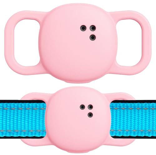 DDJ for Tile Life360 Sticker (2024) Tracker Cat Collar Case, 2-Pack Silicone Anti-Lost Protective Cover Tile Tracker Holder for Dog & Pet Collars, Ultra Durable, Easy Installation, Lightweight, Pink