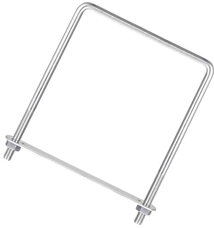 Unifizz Vierkant-U-Bolzen, 1 Set aus 304 Edelstahl, M8 U-Schrauben, 120 mm Innenbreite 160 mm Länge, mit Muttern und Rahmenplatte für Autos, Boote, Anhänger