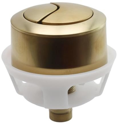 Universal Dual Flush Toilet Push Button Kit, Brushed Brass/Gold Finish, Fits 20mm/40mm/50mm/60mm Cistern Lid Holes