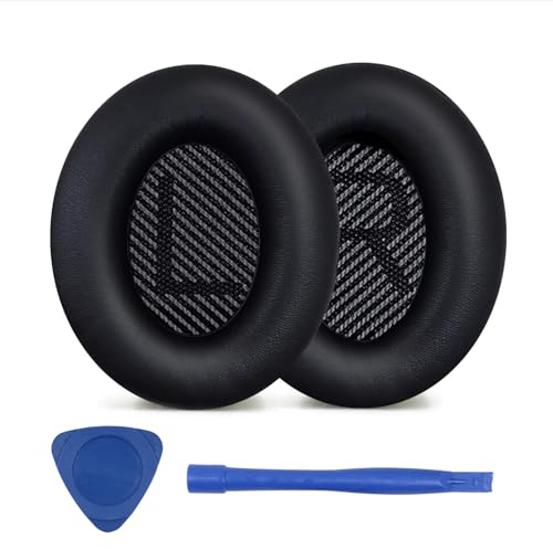 Replacement Ear Pads for Bose QuietComfort 35 (QC35) Over-Ear Headphones, Earpads Also Fit for Quiet Comfort 35 II (QC35II) Headphones. (Black)