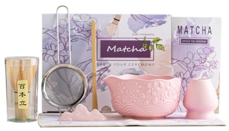 Matcha Whisk Set, 7-Piece Matcha Tea Set for Making Latte, Japanese Matcha Set with Traditional Chasen for Authentic Tea Ceremony