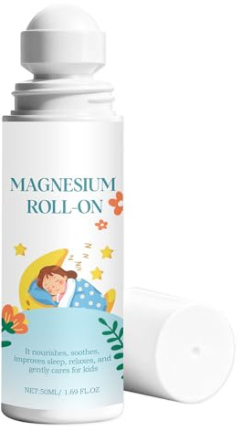 Lozione al magnesio per il sonno e la calma dei bambini, delicato relax di andare a dormire, 50 ml, applicatore roll-on con crema al magnesio, lozione rilassante per il corpo, cura lenitiva del
