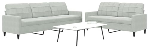 ROMHZKS Samt Sofa Garnitur Metallgestell Wohnzimmer Sitzgruppe Polsterung Komfort