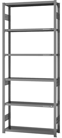 eurokraft | System-Steckregal | Bauart mittelschwer | Regalhöhe 2500 mm | Grundregal | Breite x Tiefe 1000 x 300 mm