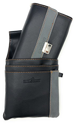 Kellnerbörse mit Kette und Holster Kellnertasche Kellnerportemonnaie Taxibörse schwarz (grau)