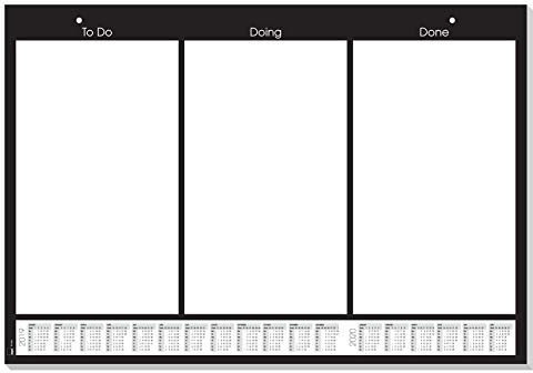 SIGEL HO600 Papier-Schreibunterlage zum Abreißen mit Kalender, ca. DIN A2 - extra groß, 20 Blatt, für Kanban/Scrum, inkl. gratis Haftnotizblock