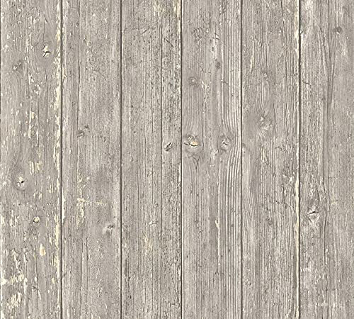 Livingwalls Klebefolie Holzoptik 0,52m x 2,50m beige grau Möbelfolie selbstklebende Tapete Made in Germany 368521