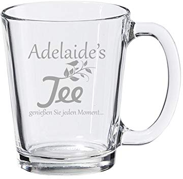Teetasse, Klarglasbecher, personalisiert mit Gravur - Standard