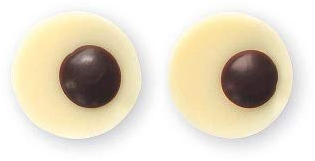 Schokoladendekor Happy Eyes 15mm weiße und dunkle Schokolade 192 Stck /96Sets