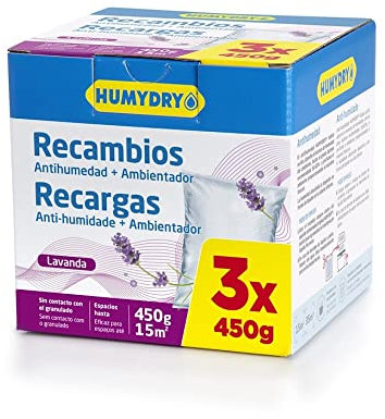 Humydry Recambios 3x450g lavanda para deshumidificador
