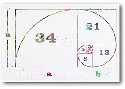 Moderne Kunst, Retro-Poster, Fibonacci, Spirale, Leinwand, Gemälde, Poster, Wandkunst, dekoratives Bild, Drucke, moderne Dekoration, 40 x 60 cm