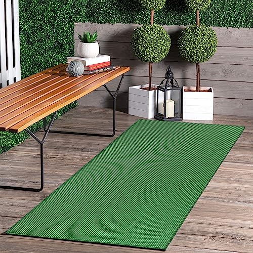 Jimri In- & Outdoor Teppich - Wetterfester Teppich für Balkon, Terrasse, Garten, Wohnzimmer, Küche - Strapazierfähiger Bodenteppich, Widersteht UV-Strahlen & Wasser - Größe 60 x 180 cm, Grün