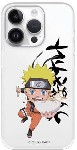 LA CASA DE LAS CARCASAS Case Compatible with iPhone 15 Pro, Transparent Flexible Silicone Case with Official Naruto License