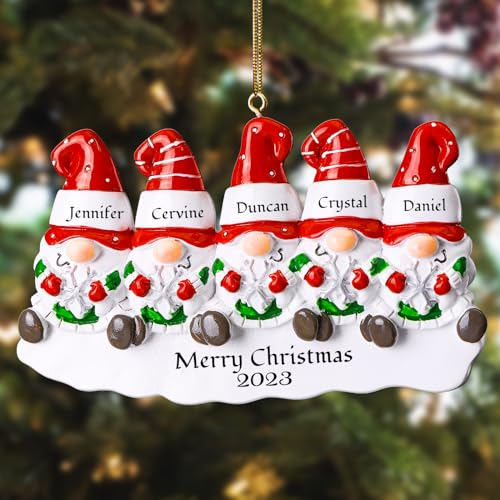 iDIY Personalisierte Weihnachtsdeko Familie - Personalisierte Weihnachtskugeln Names, Christbaumkugeln Selber Gestalten, 5 Zwerges