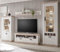 Furn.Design Wohnwand in weiß Pinie und Oslo Pinie Landhaus Schrankwand Set mit 2X Vitrine, TV-Lowboard und Wandregal 296 x 201 cm Rovola (Set 1)