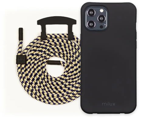 Handykette Phone Necklace mit Abnehmbarer Kordel Handyhülle – Modell Samsung Galaxy S9 (Schwarz mit Kordel Royal-Schwarz)