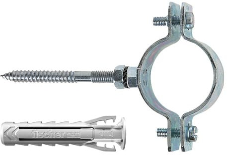 Fischer Collare CPT 1-1/2 per Fissaggio di Tubazioni in Metallo, Diametro Tubi da 45 mm a 49 mm, Include Tassello SX Plus 10 e Vite Doppia M8, 567676