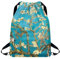 Kuiaobaty Rucksack mit Kordelzug für Sport, Arbeit, Schule, Rucksack mit Fronttasche mit Reißverschluss, strapazierfähige Sporttasche zum Schwimmen, Radfahren, Van Gogh Mandelblüte