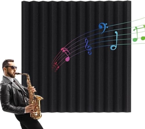 Neamou Schalldichte Wandpaneele, Schalldämmende Paneele, Sound Pads Dreieckige Rillen-Schallschutzplatten, Feuerbeständige Akustikdämmwandplatte, Schallschutzwand für Konferenzräume, Theater, Studios