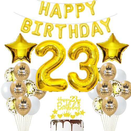 Luftballon 23. Geburtstag Deko Gold 23 Geburtstag Frau Gold Deko 23 Mann Frau Geburtstagsdeko 23 Jahre Luftballon 23 Jahr Ballons 23 Party Dekorationen