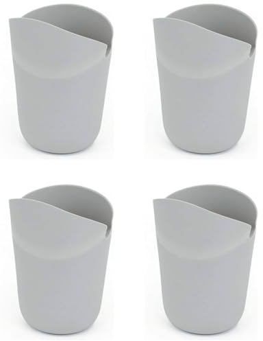 Acan Tradineur - Pack de 4 palomiteros de Silicona para microondas, Recipiente, Cuenco Plegable para cocinar Palomitas de maíz, Libre de BPA, Apto para lavavajillas (Gris - 14,5 x 8 cm)