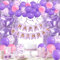 Decoración de cumpleaños lila y rosa – decoración de fiesta de cumpleaños violeta, guirnalda de globos de primera calidad, decoración de cumpleaños para niños y niñas, decoración de cumpleaños para