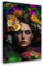 Wandbild Leinwandbild Blumen mit schöner Frau Kunstdruck XL Wanddeko Größe 80x120x2cm