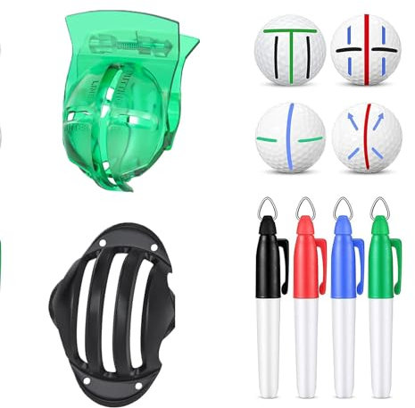QXCFTW 6Pack Golf Ball Markers Kits, Golf Ball Markers Golf Ball Liner Template, Golf Ball Marker, Ball Marker, Golf Ball Line Marker, Golf Ball Alignment Marker