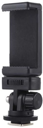 PULUZ Hot Shoe Phone Mount with1/4 inch Screw, 360°Rotates 180°Tilts Phone Tripod Adapter for Selfie Stick/Camera Stand/Tripod