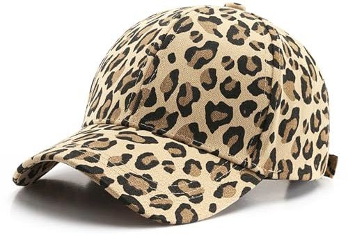 Omnikryp Casquette de Baseball, Casquettes de Baseball à Imprimé Léopard, Unisexe Réglable Chapeau, Chapeau Femme Soft en Coton