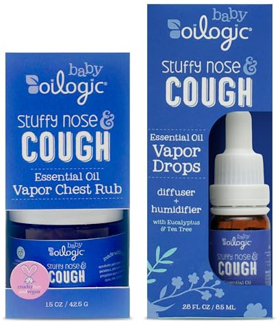 Oilogic Stuffy Nose & Husten Ätherisches Öl Vapor Rub & Vapor Drops, 2er-Pack
