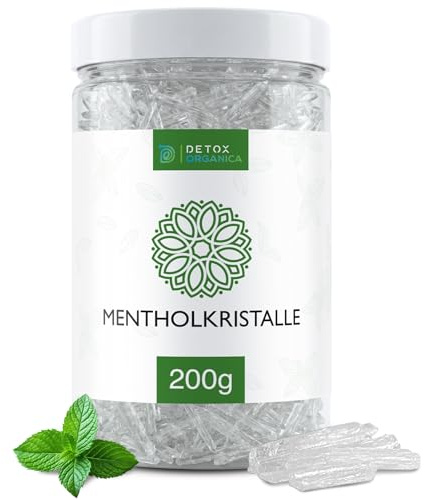 D&O Nature Products Mentholkristalle Sauna 200g, Saunakristalle aus 100% reiner Minze, Menthol Kristalle als Saunaaufguss in wiederverschließbarer Dose, Sauna Zubehör Geschenk