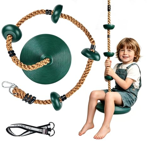 Kletterseil Schaukel, Kinderschaukel Outdoor Indoor Schaukel mit Plattform Verstellbare Seillänge Traglast bis 200 kg für Garten Park Spielplatz