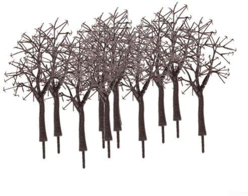 10 unidades de árboles de hoja caduca, árboles marchitados, 11 cm, HO, para modelo de ferrocarril, mesa de arena, arquitectura, paisajismo, decoración
