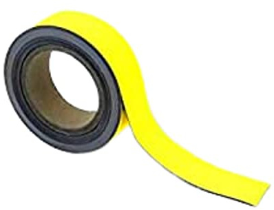 Beaverswood Magnetic Tape Color Yellow, Highly Visible, 40mm x 10M, Magnet Roll Strips, Strong Backing Power