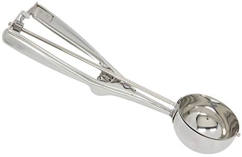 TRIXES Ice Cream Scoop with Easy Trigger - Non Stick Large Sized (6cm) Stainless Steel Cookie Scoops for Meatballs, Melon Balls, Mashed Potatoes and Muffins