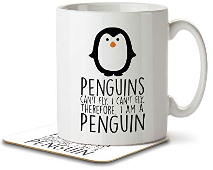 The Inky Penguin - Penguins Can't Fly - Mug and Coaster, Ceramic, 11fl. oz.