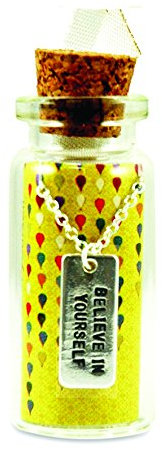 Believe in Yourself Message in a Bottle Pendant Necklace