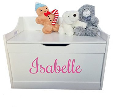 Little Secrets Children' Girl’s White Wooden Toy Storage Box with Personalised Name, Gift Present