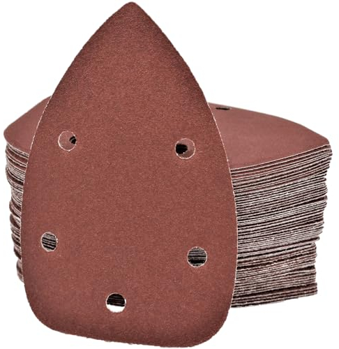 FD-Workstuff Schleifpapier 92 x 140 mm Delta - Multi - Schleifscheiben 5-Loch in 6 Körnungen (40/60/80/120/180/240) – Verschiedene Blattmengen (120-Blatt)