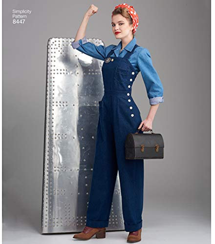 Simplicity Pattern 8447 Misses' Vintage Pants, Overalls and Blouses (H5 (6-14))