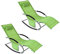 Set de 2 Tumbonas de Jardín Reclinables – Sillas Ergonómicas de Exterior con Almohada y Bolsillos Laterales, Tejido Transpirable, 150 kg, para Playa, Terraza, Camping y Piscina OGS28-GRx2