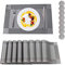 Placemats, Placemats and Coaster Sets 8, PVC Heat-resistant Table Mats Set Washable with 8 x Non-slip Placemats + 8 x Round Coasters for Kitchen Dining Table (Set of 8, Grey)